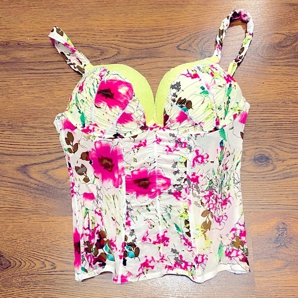 La SENZA Other - 🌷La Senza🌷 Add 2 Cups Yellow Floral Corset Bra